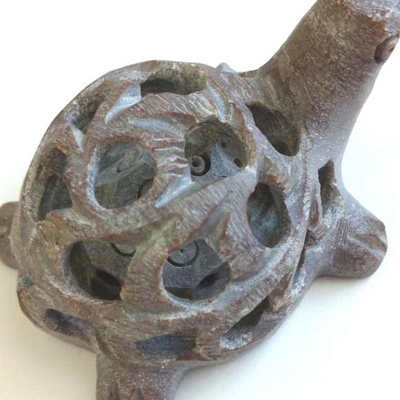 Dainty Hand Carved Turtle within a Turtle Stone Figurine / Sculpture - Picture 3 of 10